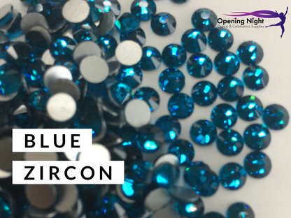 Blue Zircon - AAA Non Hotfix Diamante Crystals