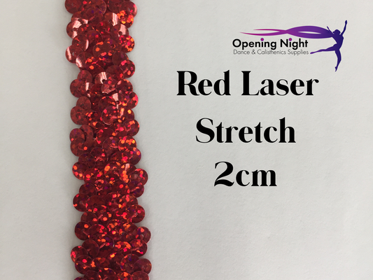 Red Laser - Stretch Sequin Trim 2cm