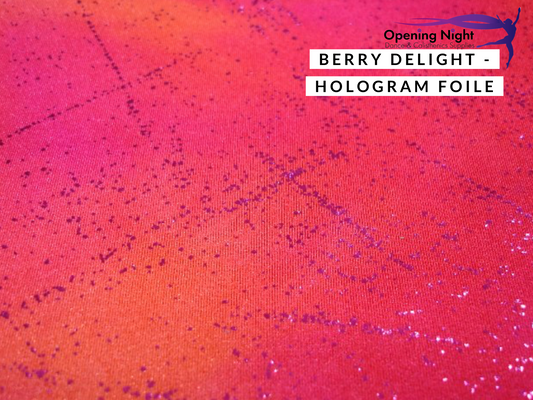 Berry Delight Hologram Foile Spandex - 3.5m clearance