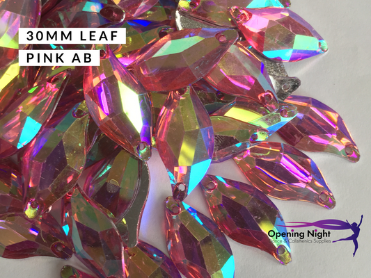 30mm, Leaf - Pink AB