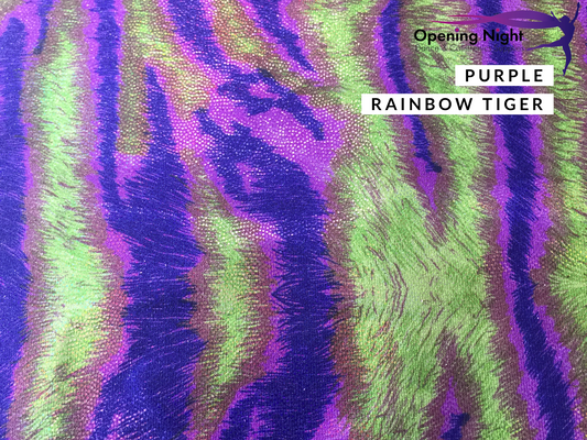 NEW Purple Rainbow Tiger - Digital Print Fog Finish Spandex