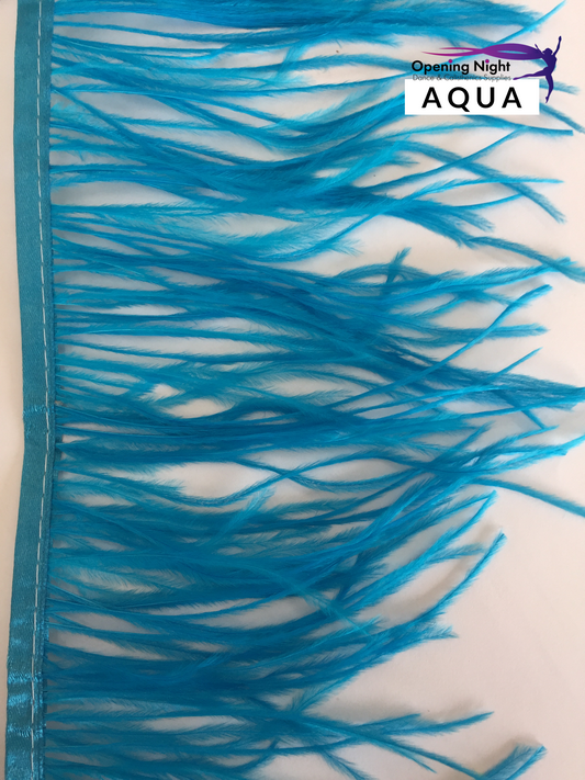 Aqua - Ostrich Feather Trim 15cm
