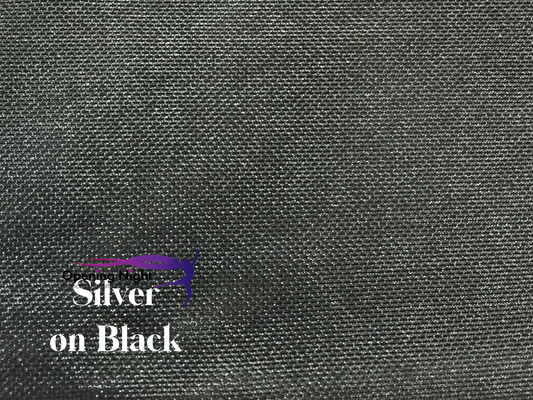 Silver on Black - Stretch Foile Mesh
