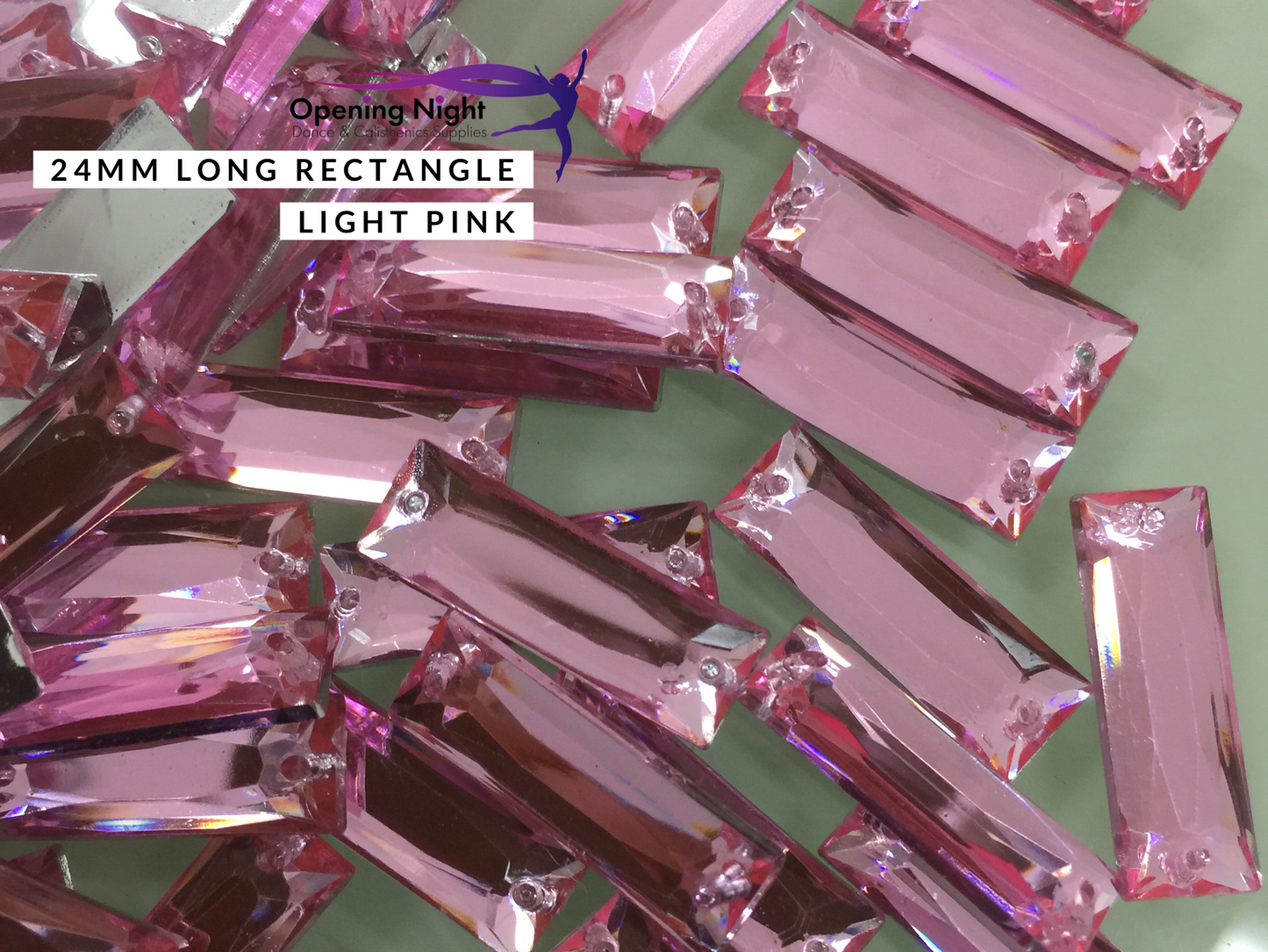 24mm, Long Rectangle - Light Pink
