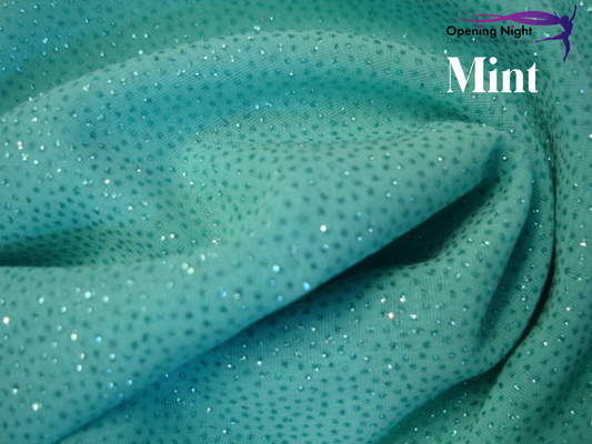 Mint Glitter Chiffon - remnant 2.3m