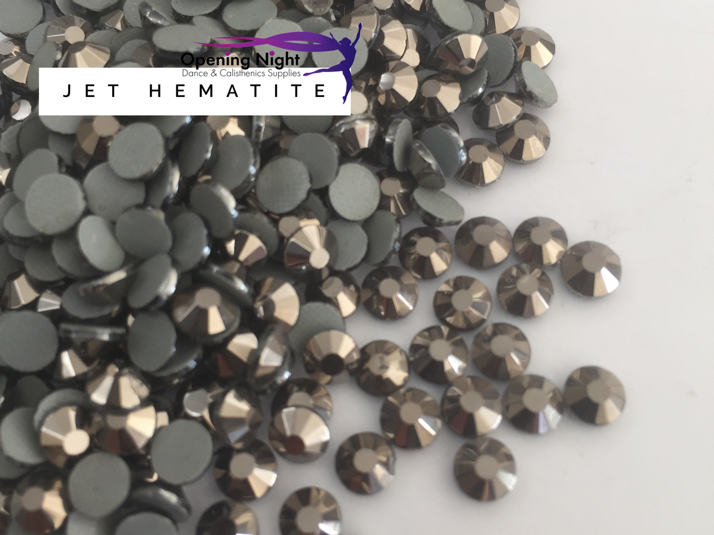 Jet Hematite - Hotfix Diamante AAA Crystals