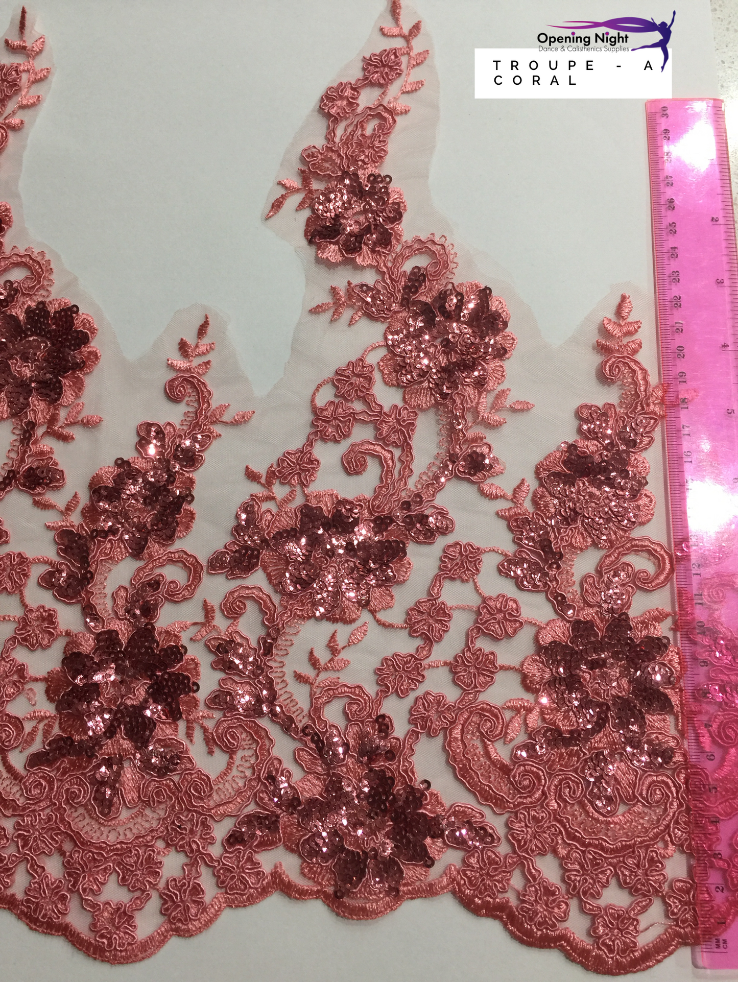 Troupe Detailed Lace Border - Coral