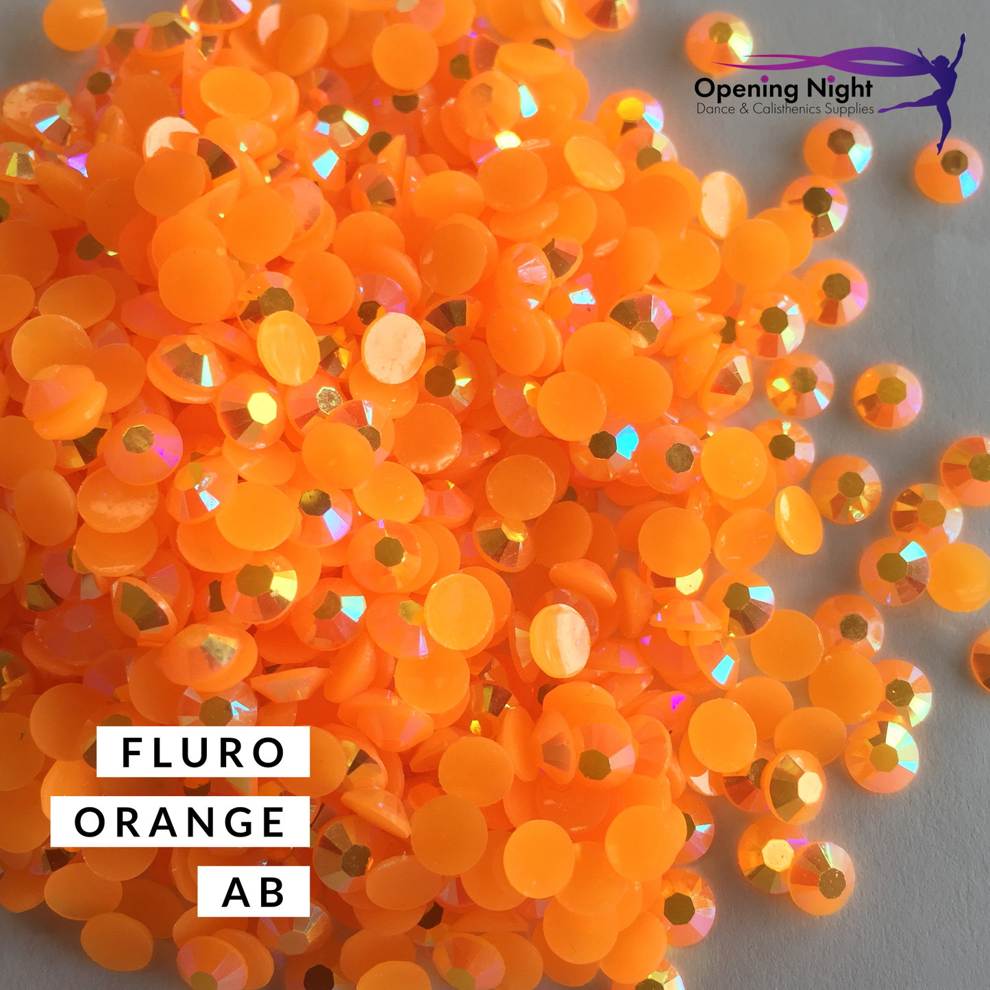 Fluro Orange AB - Non Hotfix Acrylic Crystals