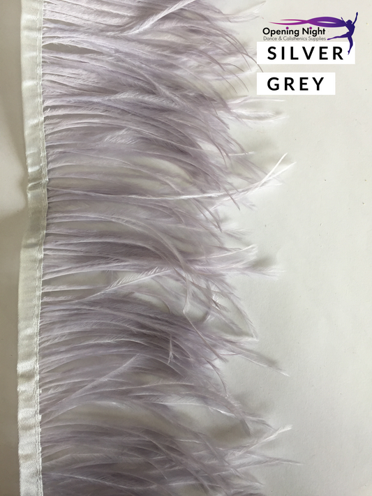 Silver Grey - Ostrich Feather Trim 12cm