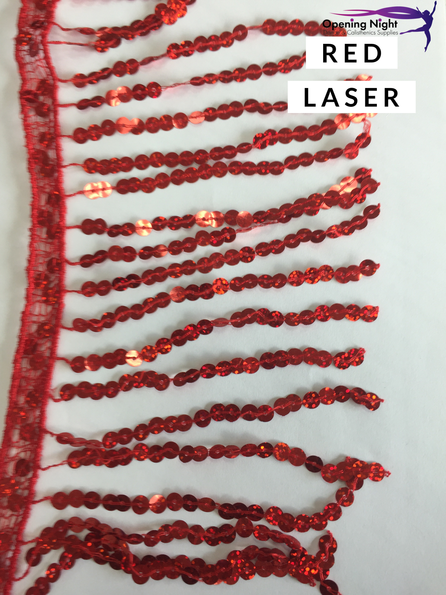 Red Laser - Sequin Fringe 15cm