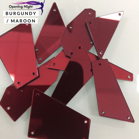 Acrylic Mirror Pieces - Burgundy / Maroon