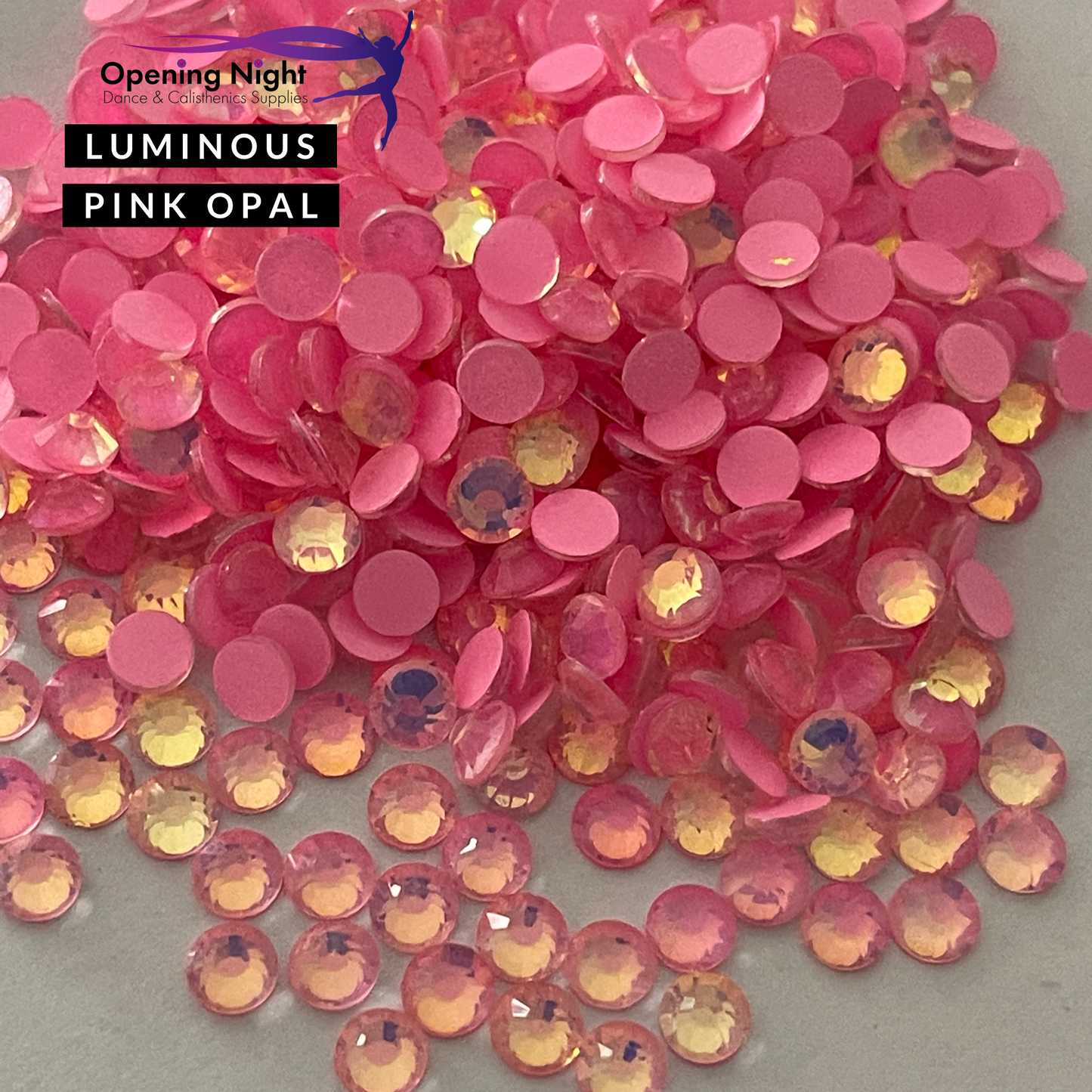 Luminous Pink Opal - AAA Non Hotfix Diamante Crystals