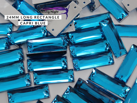 24mm, Long Rectangle - Capri Blue