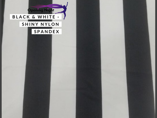Black & White Stripe - Shiny Nylon Spandex