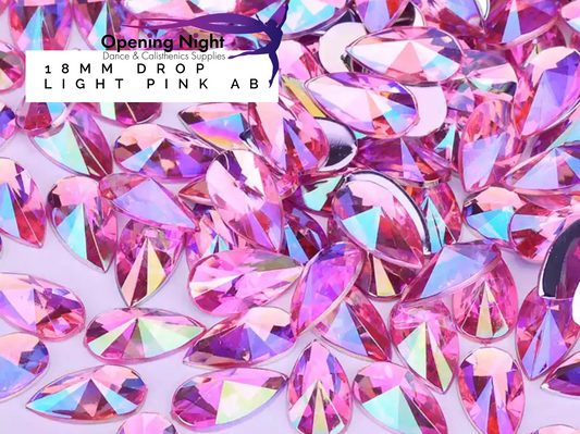 18mm, Drop - Light Pink AB (Glue On)