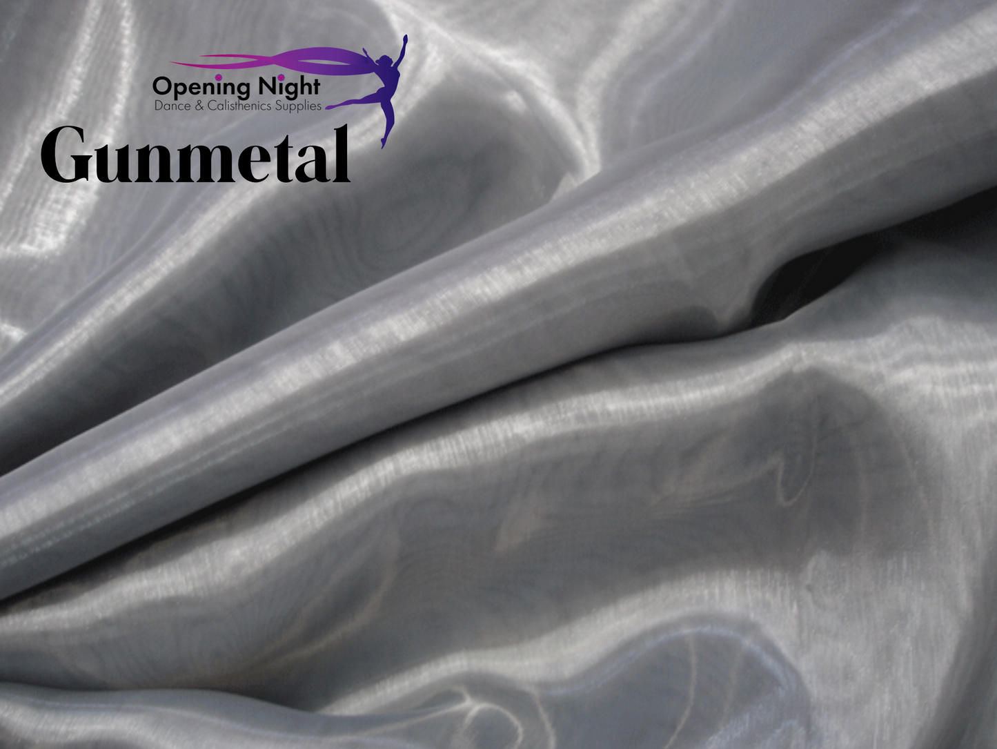 Gunmetal - Glass Crystal Organza