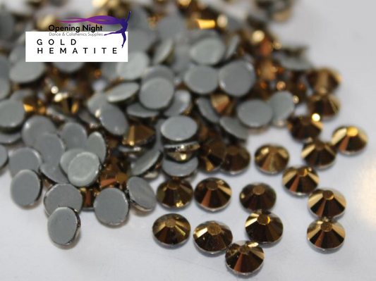 Gold Hematite - Hotfix Diamante AAA Crystals