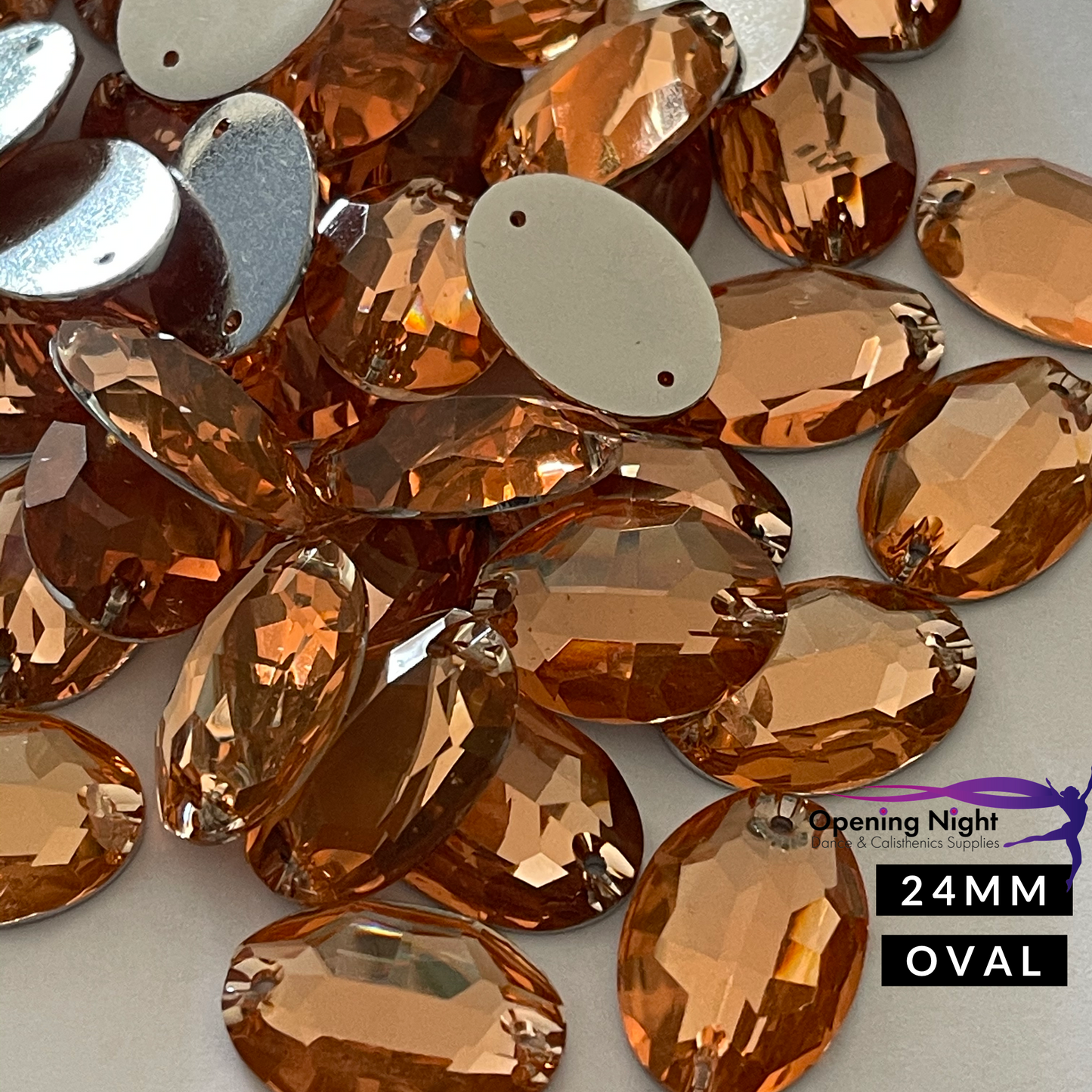 24mm, Oval - Peach