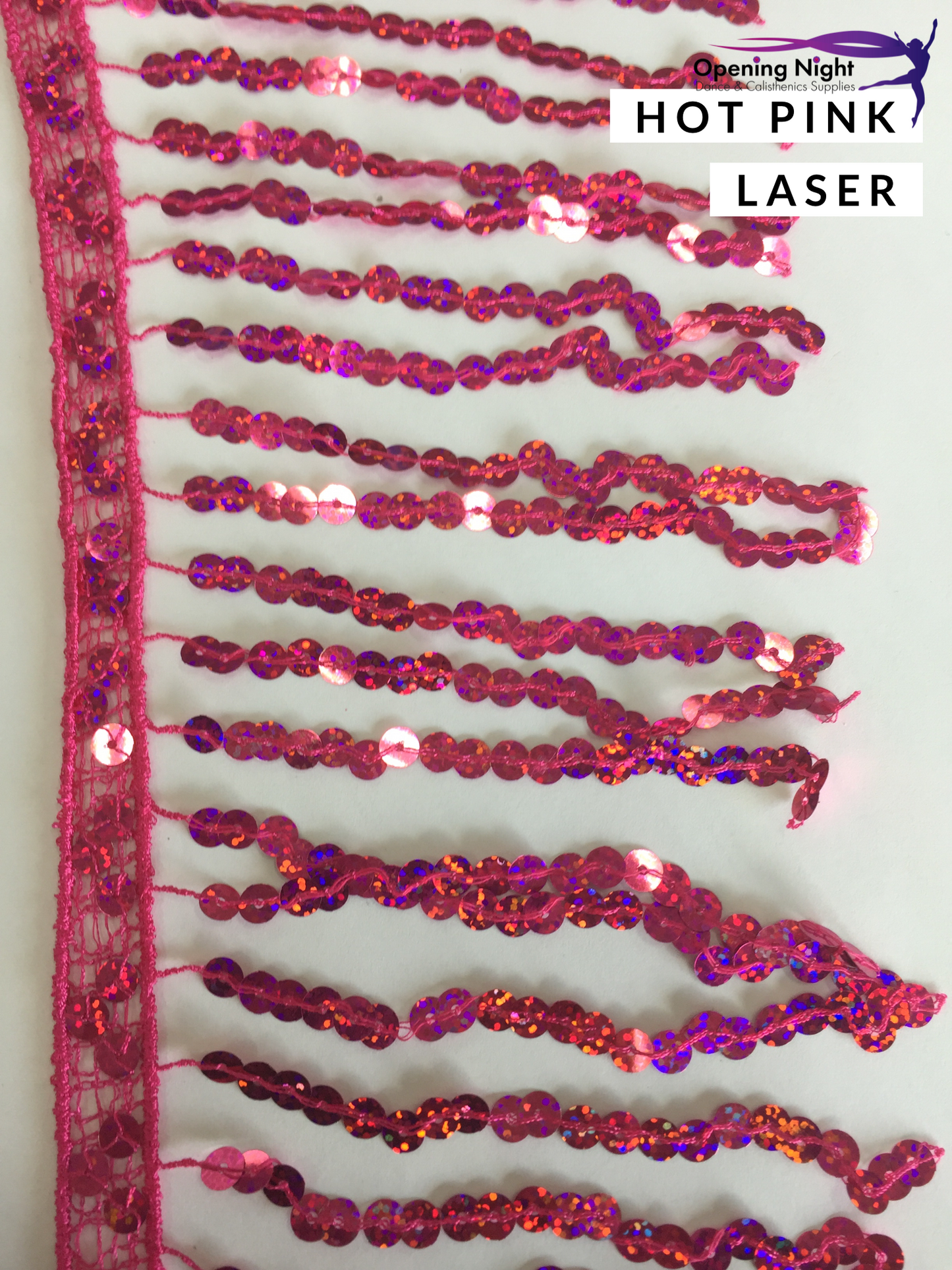 Hot Pink Laser - Sequin Fringe 15cm
