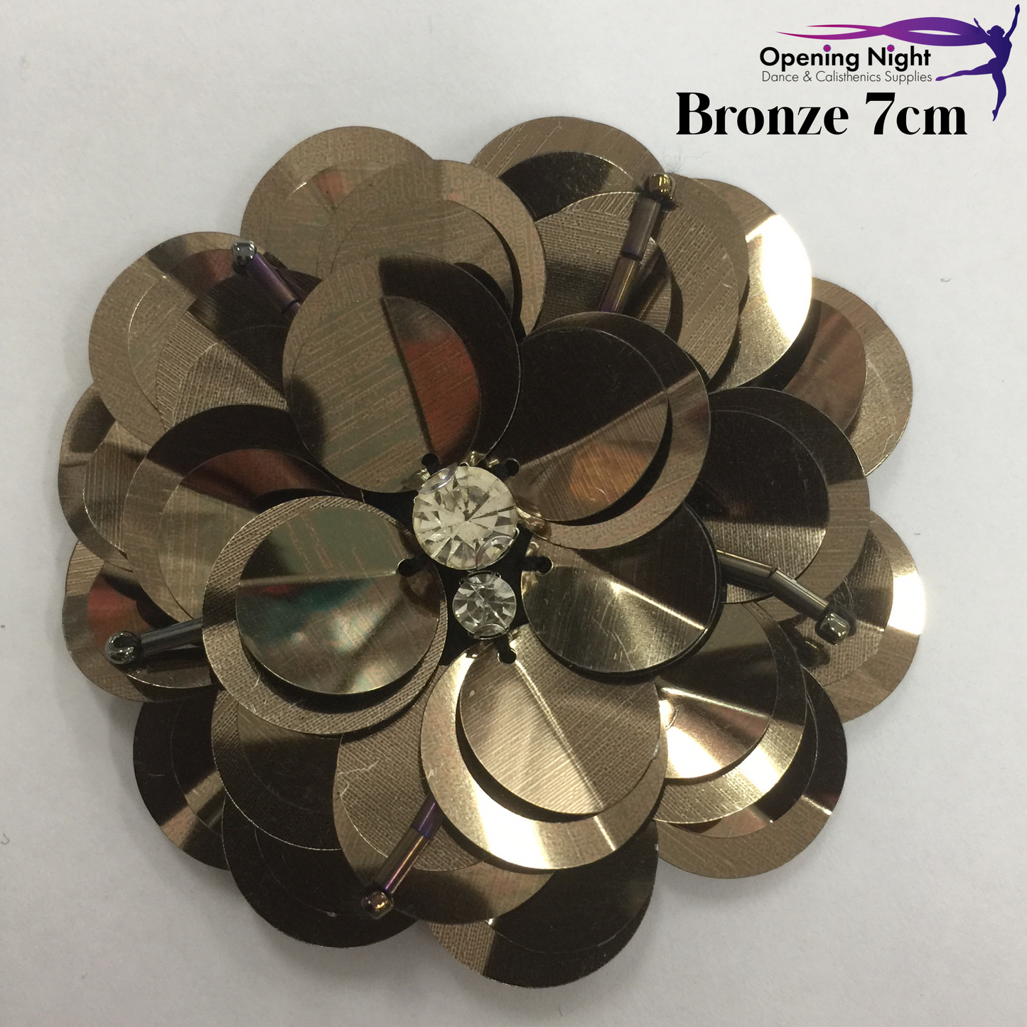 Bronze - Sequin Flower 7cm