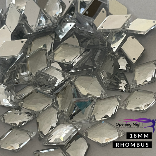 18mm, Rhombus - Clear