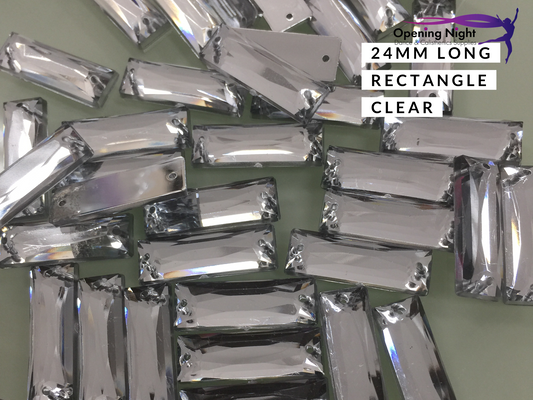 24mm, Long Rectangle - Clear