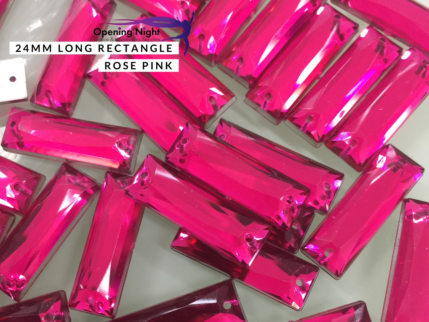 24mm, Long Rectangle - Rose Pink