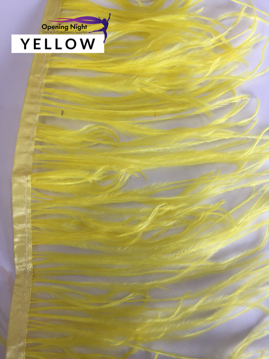 Yellow - Ostrich Feather Trim 15cm