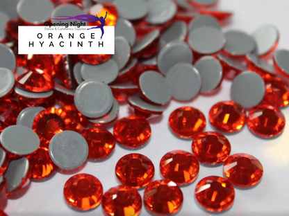 Orange Hyacinth - Hotfix Diamante AAA Crystals