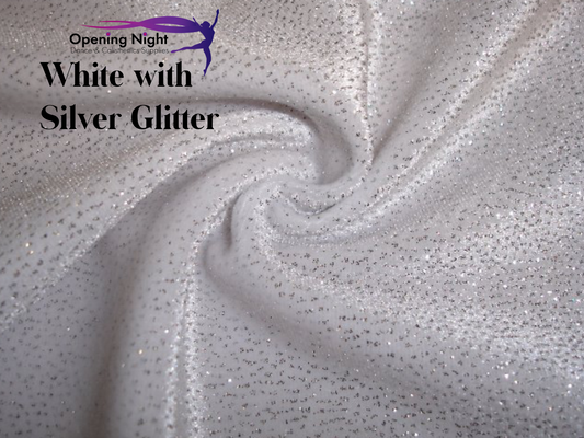 Silver White - Stretch Velvet Cosmic Glitter