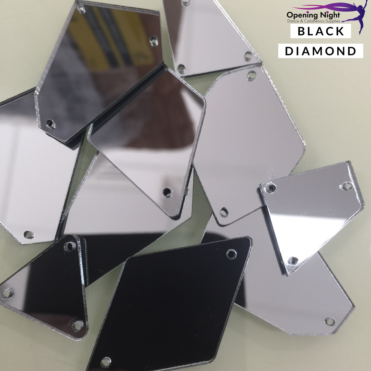 Acrylic Mirror Pieces - Black Diamond