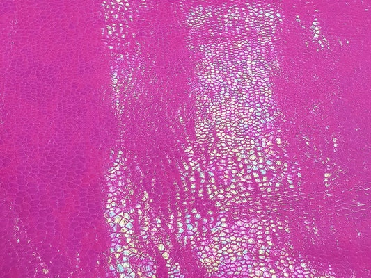 Snakeskin Fluro Pink - Pearl Foile Spandex